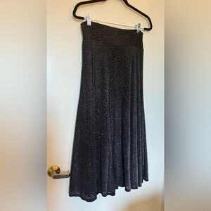 Ellen Tracy Pull On Black Sheer Animal Print Maxi Fully Lined in Size Small